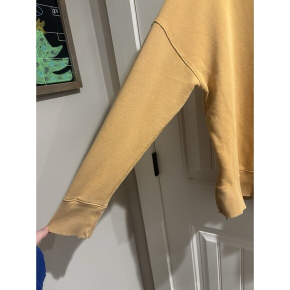 Time & True Sweatshirt Womens XXL Plus Yellow Golden Rod Side splits - Picture 2 of 6